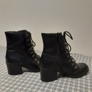 •G by Guess• Black Heeled Combat Boots